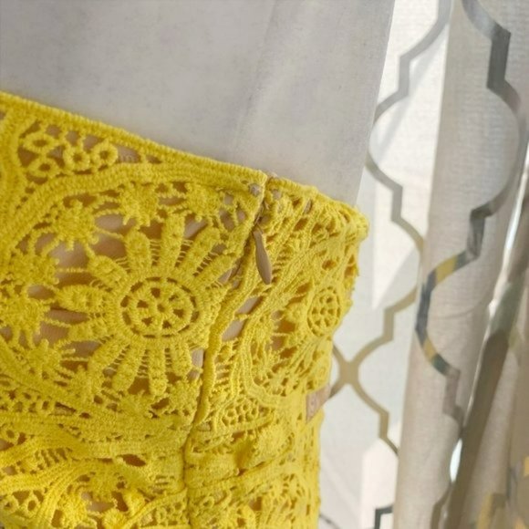 Foxiedox Yellow Floral Lace Mia Halter Dress - Picture 5 of 11